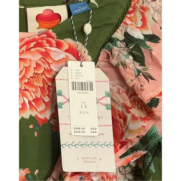 FARM Rio Anthropologie Elinor Tunic Dress NWT SZ 1X - Picture 11 of 16